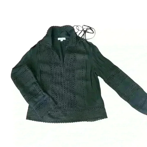 R/R STUDIO Long Sleeve Blouse size 6 color black - Picture 3 of 5